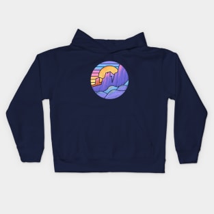 Blocky Mountains Kids Hoodie